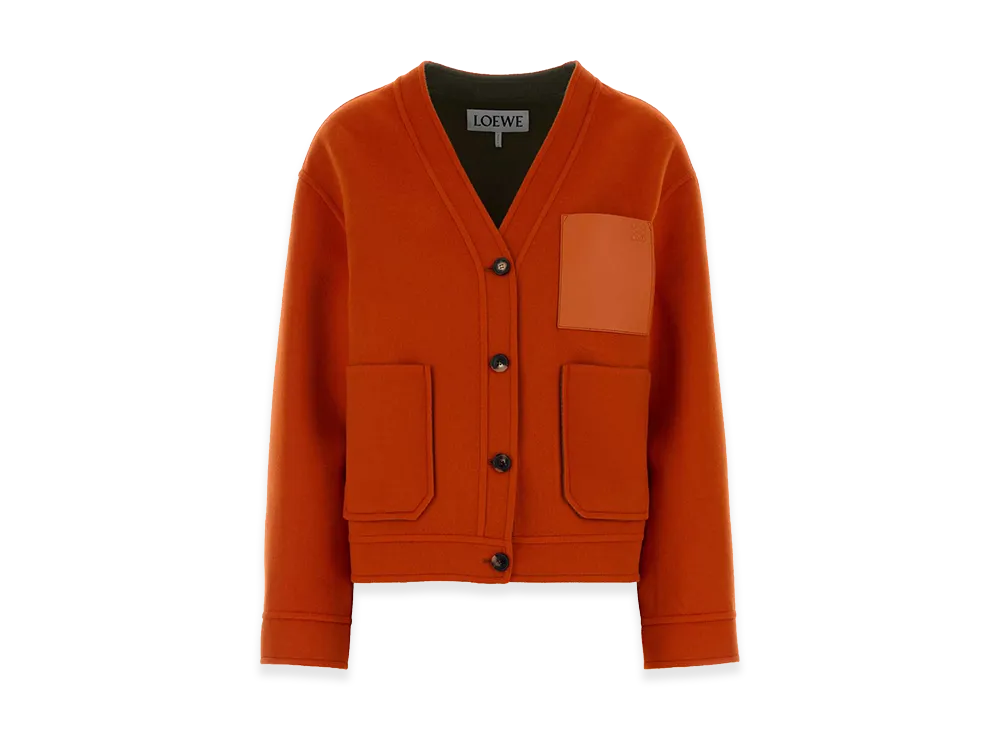 LOEWE Women's Wool Blend Cardigan "Orange"