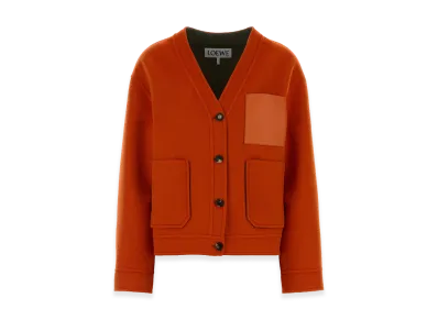 LOEWE Women's Wool Blend Cardigan "Orange"