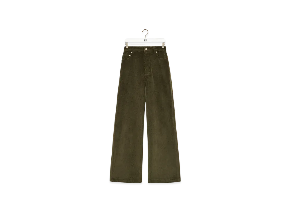 LOEWE High-Waist Trousers "Khaki Green"