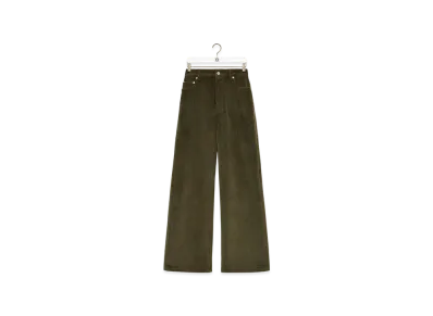 LOEWE High-Waist Trousers "Khaki Green"