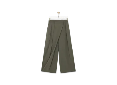 LOEWE Cropped Wrap Trousers "Khaki Green"