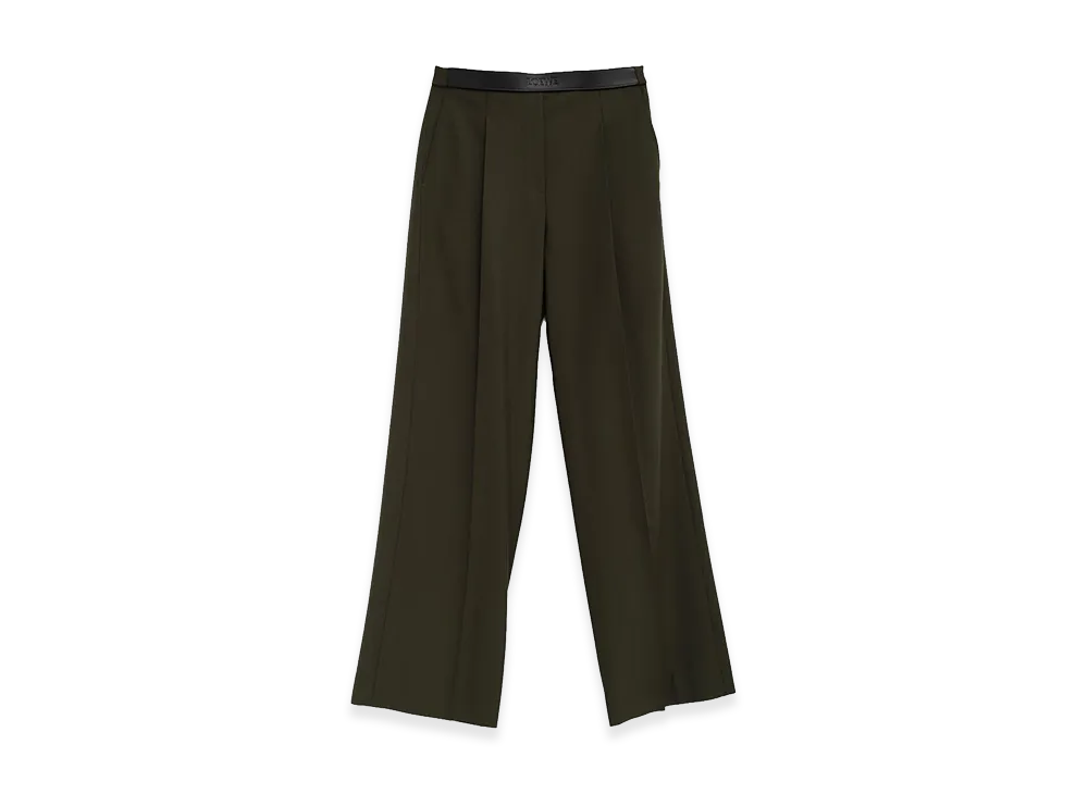 LOEWE Women's Wool Trousers "Green"