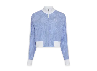LOEWE Women's Tracksuit Jacket in Striped Cotton "Blue/White"