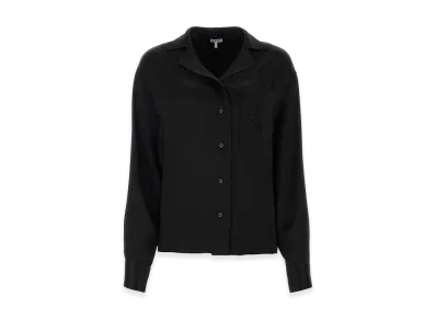 LOEWE Women's Satin Oversize Shirt "Black"