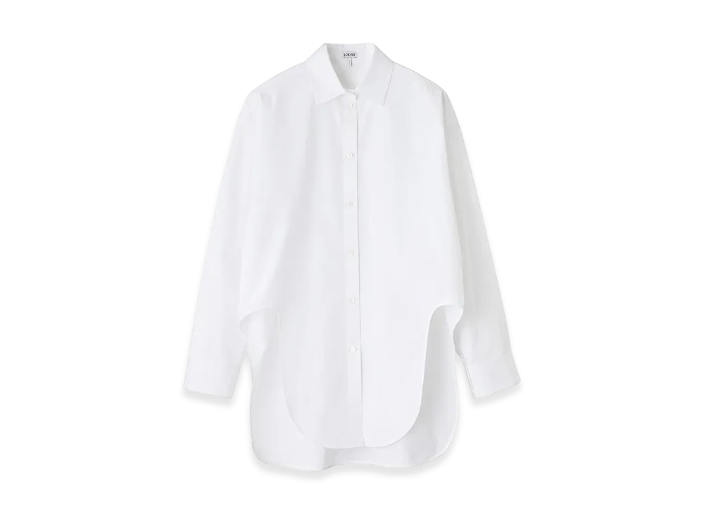LOEWE Women's Long Sleeve Regular Collar Shirt "White"