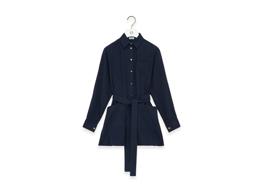 LOEWE Belted Blouse "Navy Blue"
