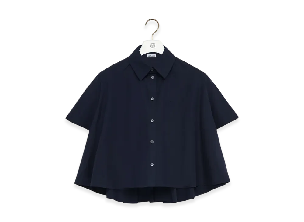 LOEWE Short-Sleeve Trapeze Shirt "Navy Blue"
