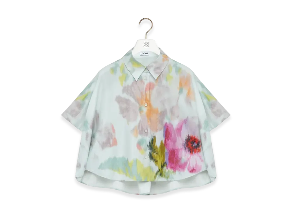 LOEWE Short-Sleeve Trapeze Shirt "Light Blue/Multicolor"