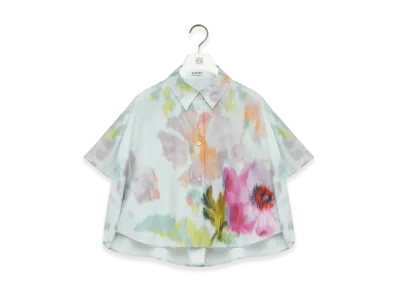 LOEWE Short-Sleeve Trapeze Shirt "Light Blue/Multicolor"