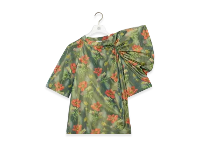 LOEWE Draped Top "Dark Green/Red"