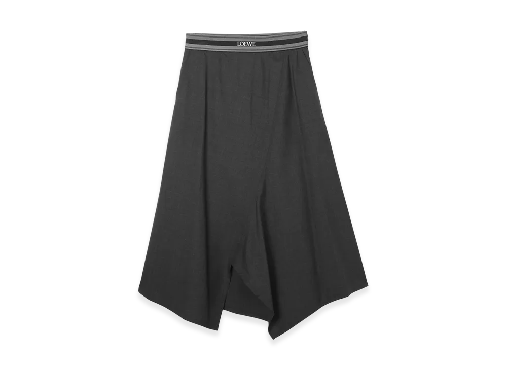 LOEWE Women's Asymmetric Skirt "Anthracite Melange"
