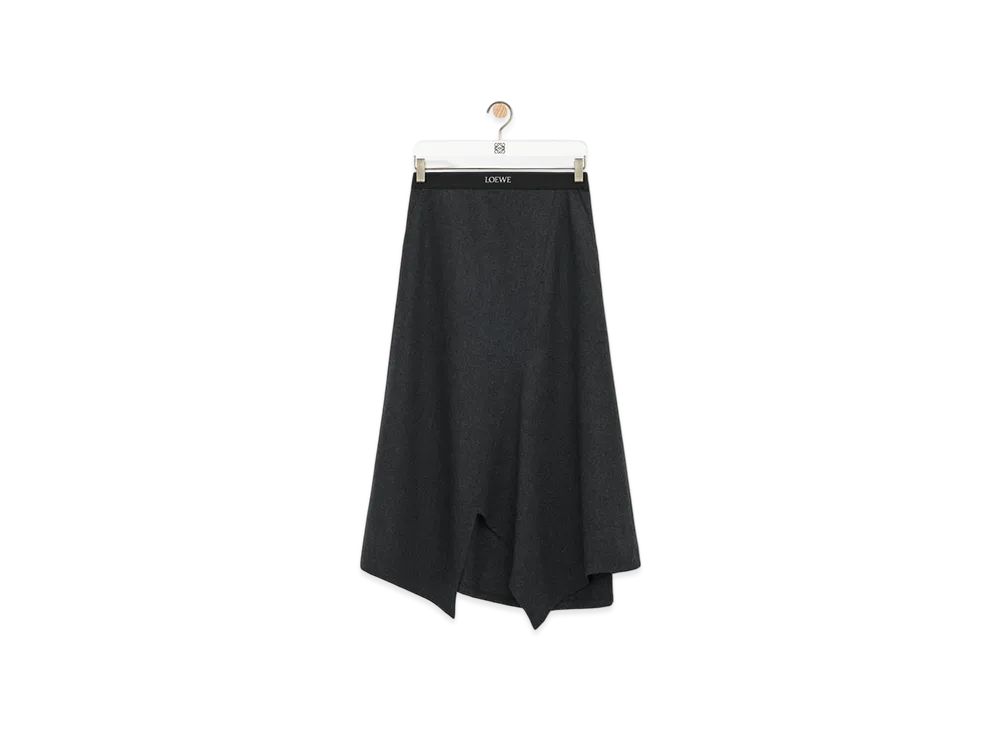 LOEWE Asymmetric Skirt "Charcoal Melange"