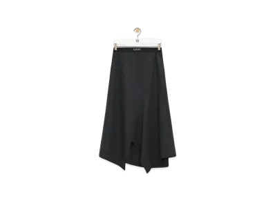 LOEWE Asymmetric Skirt "Charcoal Melange"