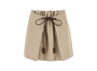 LOEWE Women's Gabardine Mini Skirt "Light Beige"