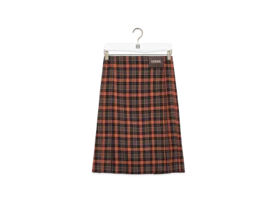 LOEWE Pleated Skirt "Orange/Black"