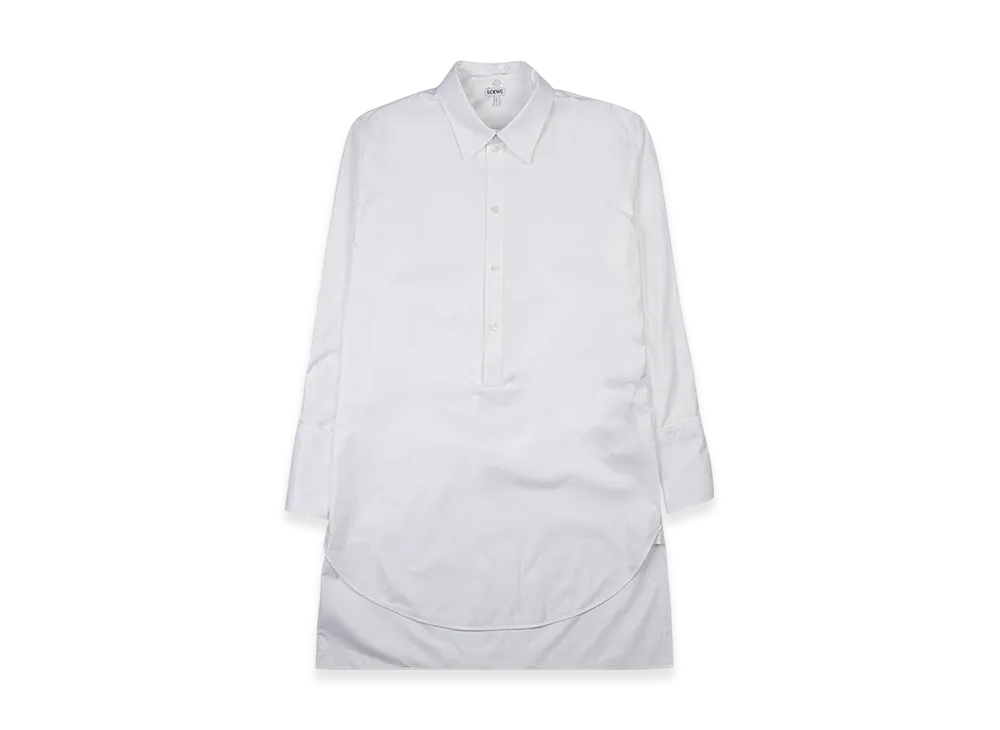 LOEWE Women's Deconstructed Shirt Dress in Cotton "Optic White"