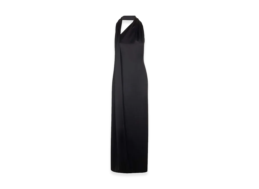 LOEWE Women's Scarf Dress In Technical Satin "Black"