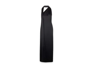 LOEWE Women's Scarf Dress In Technical Satin "Black"