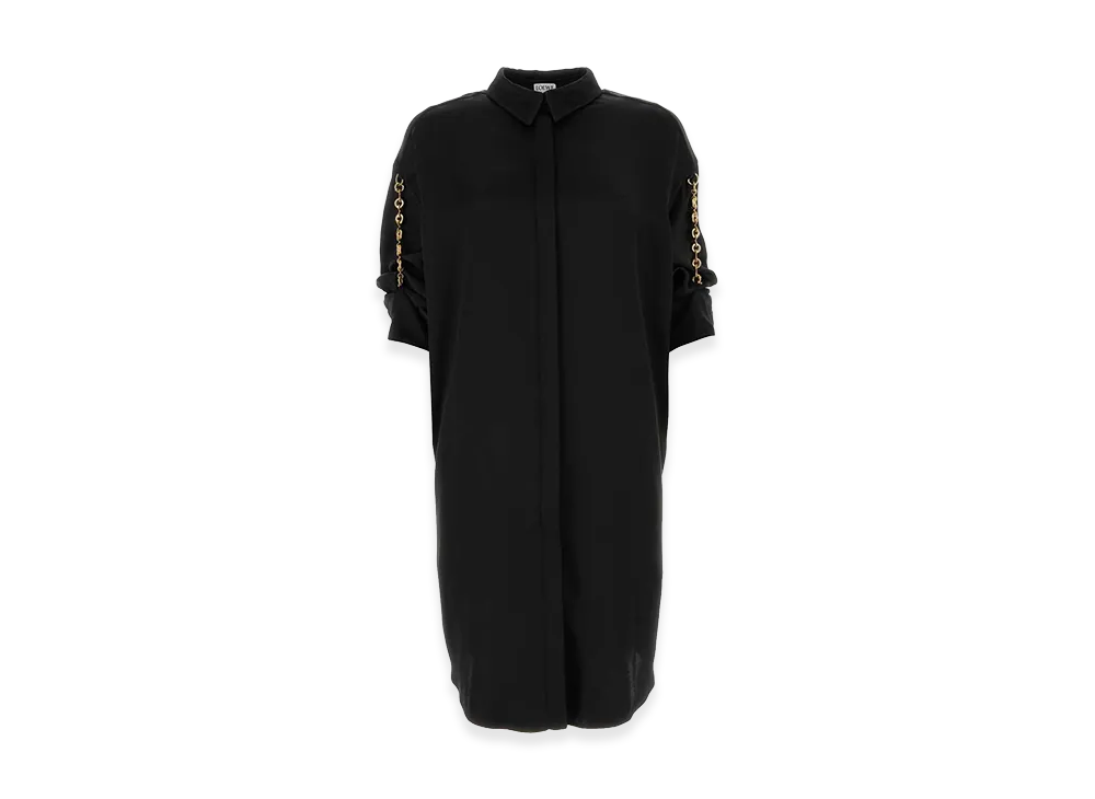 LOEWE Women's Satin Shirt Dress "Black"
