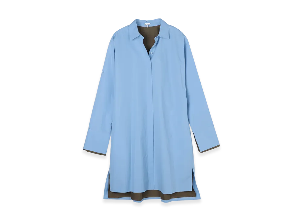 LOEWE Women's Turn-Up Shirt Dress "Ash Blue"