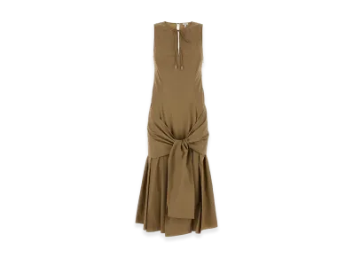 LOEWE Women's Camel Poplin Dress "Beige"