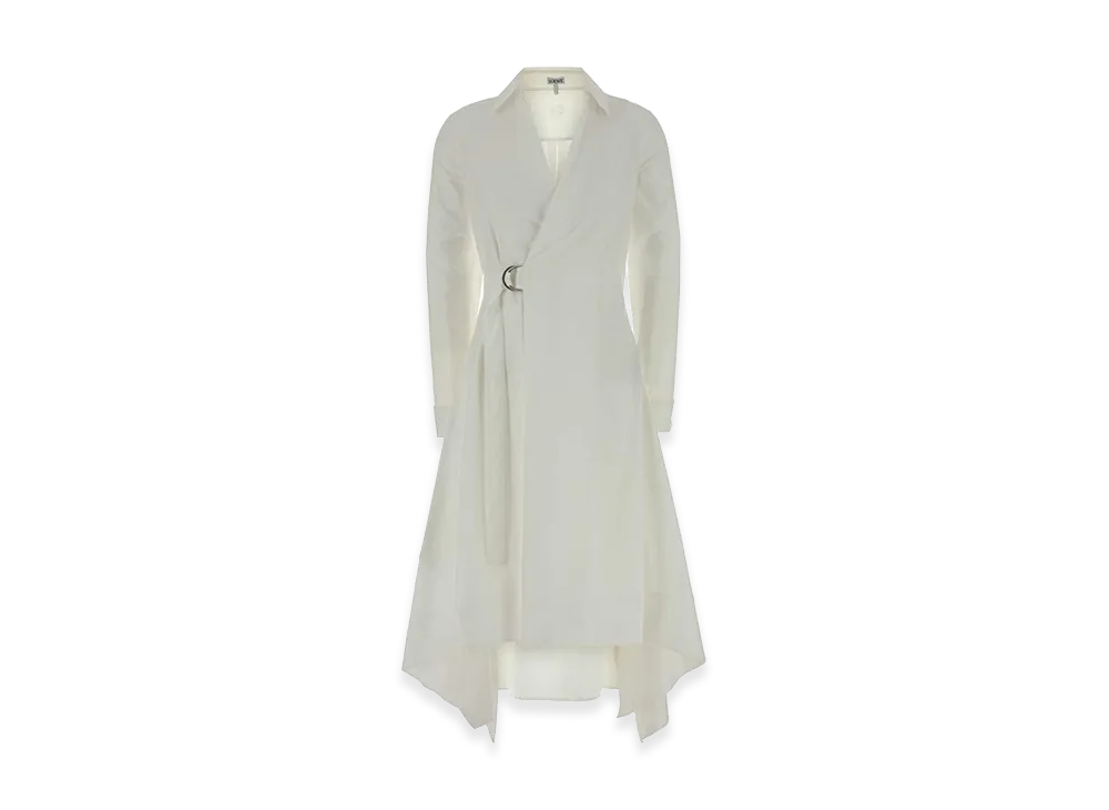 LOEWE Women's Poplin Shirt Dress "White"