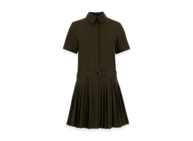 LOEWE Women's Cotton Blend Mini Dress "Khaki Green"