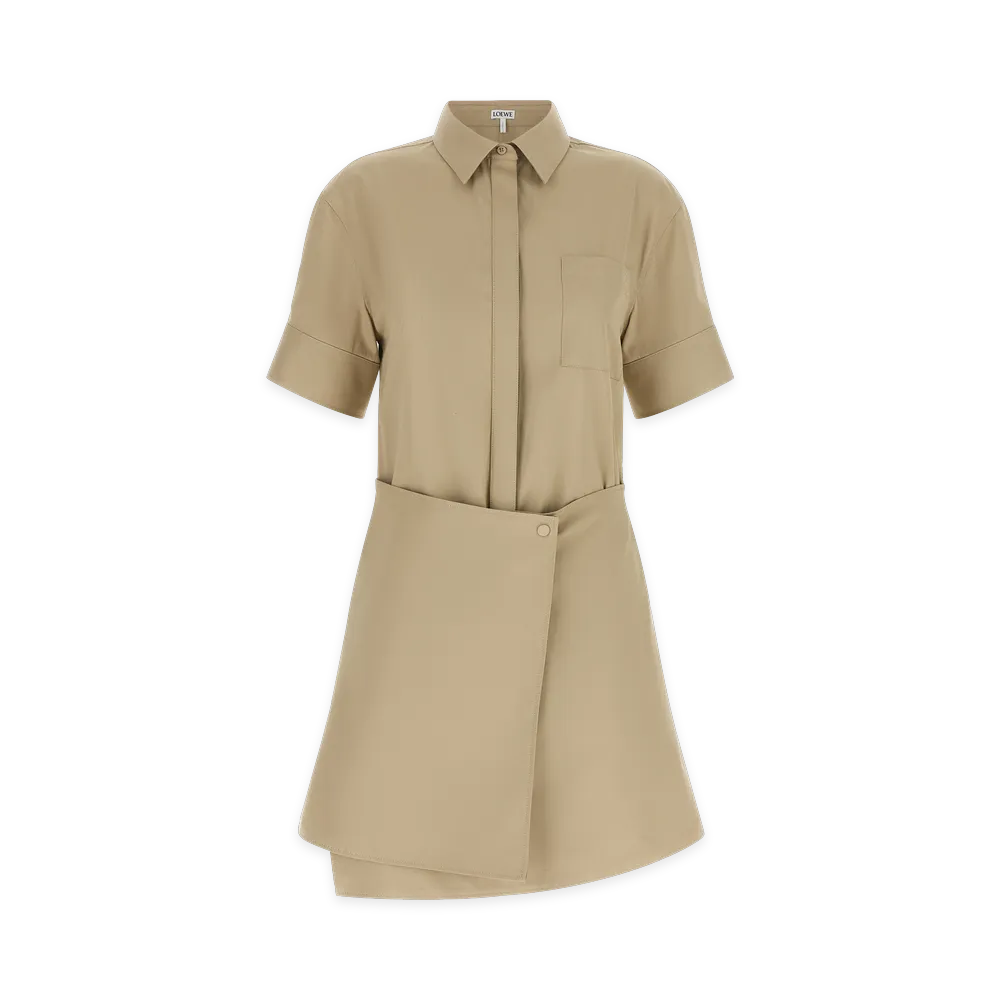 LOEWE Women's Cotton And Silk Dress "Beige"