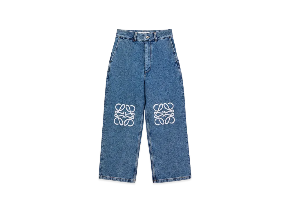 LOEWE Women's Anagram Baggy Denim Jeans "Jeans Blue"