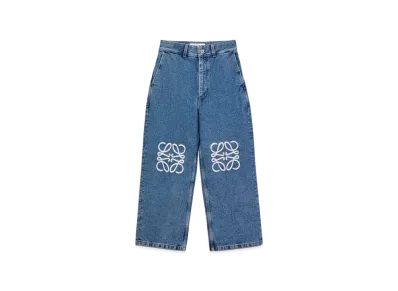 LOEWE Women's Anagram Baggy Denim Jeans "Jeans Blue"