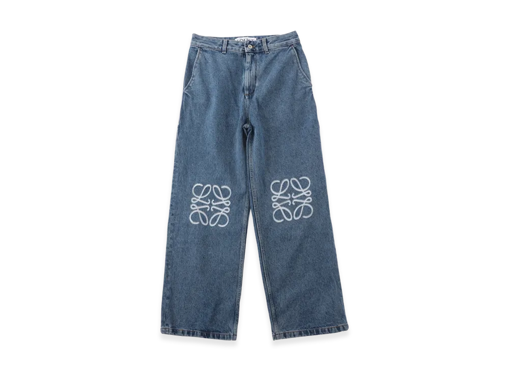 LOEWE Women's Anagram Baggy Jeans "Jeans Blue"