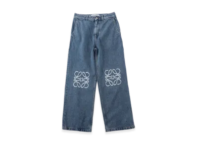 LOEWE Women's Anagram Baggy Jeans "Jeans Blue"