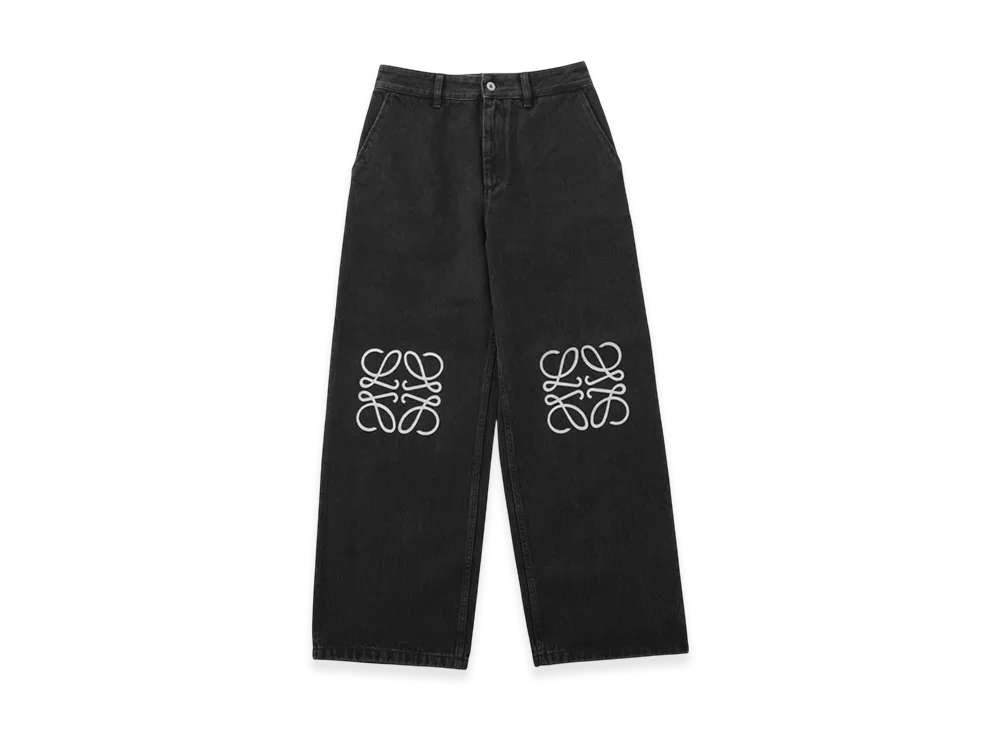 LOEWE Women's Anagram Baggy Jeans "Black"