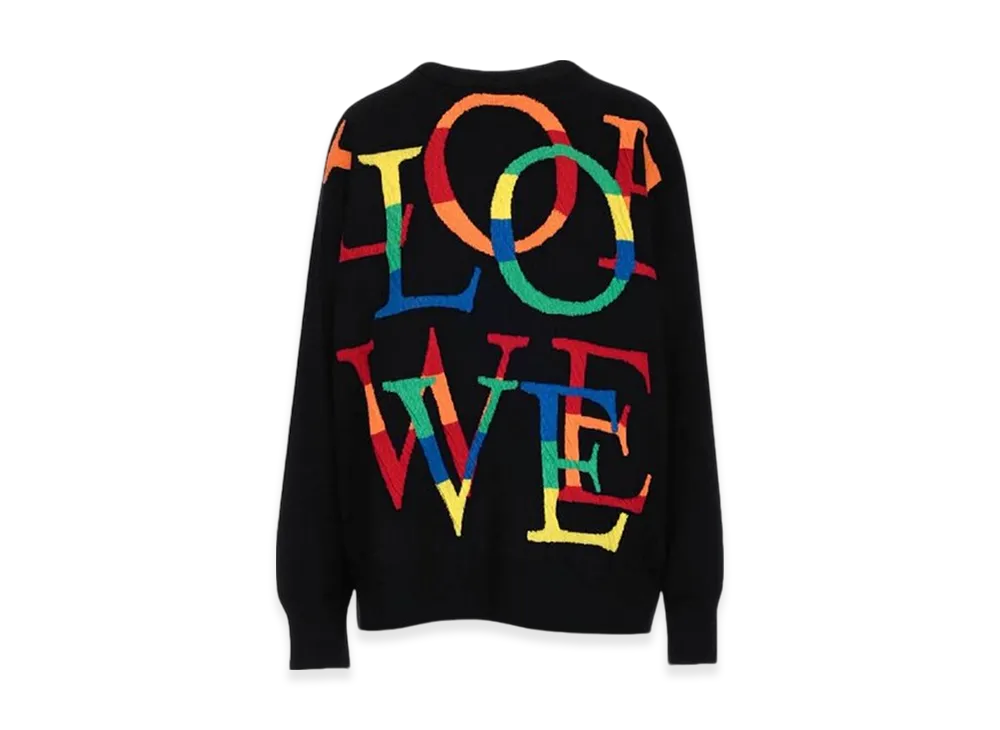LOEWE Women's Rainbow Logo Knit "Black"