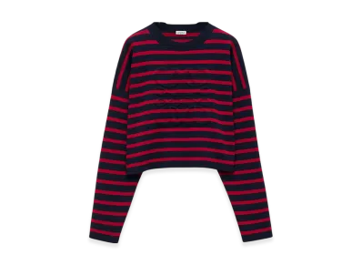 LOEWE Women's Anagram Sweater In Wool "Navy/Red"