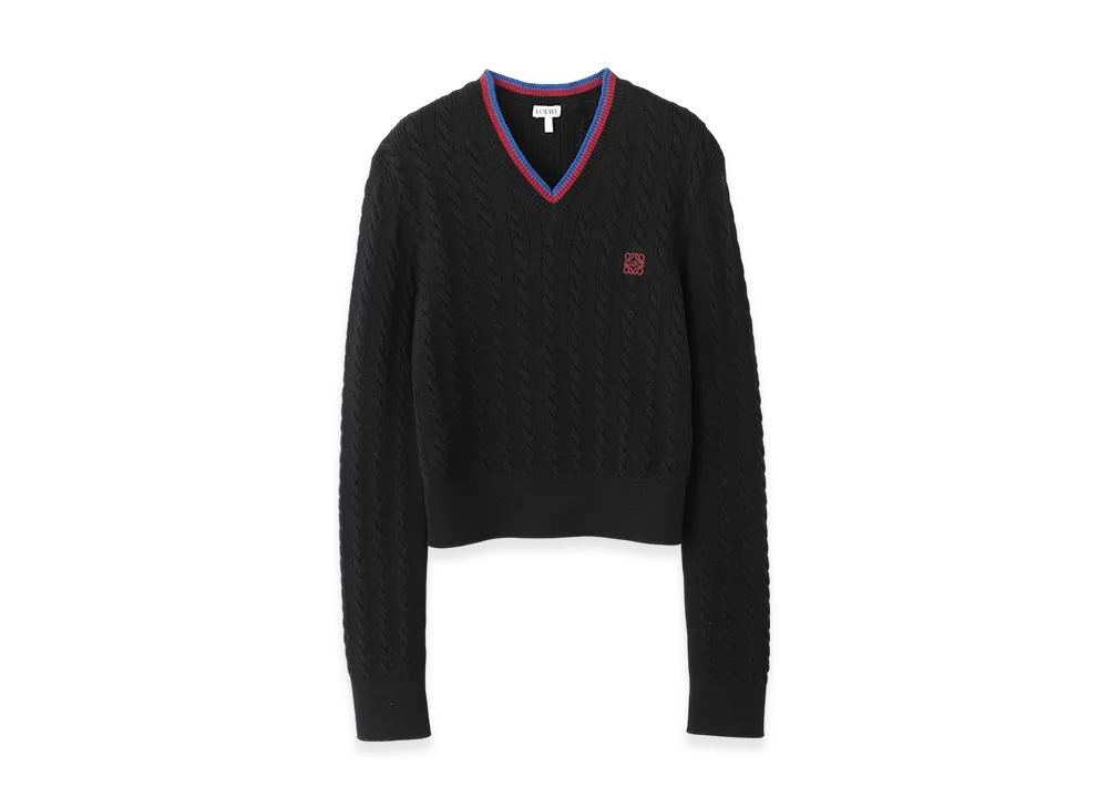 LOEWE Women's V-Neck Knit "Black"