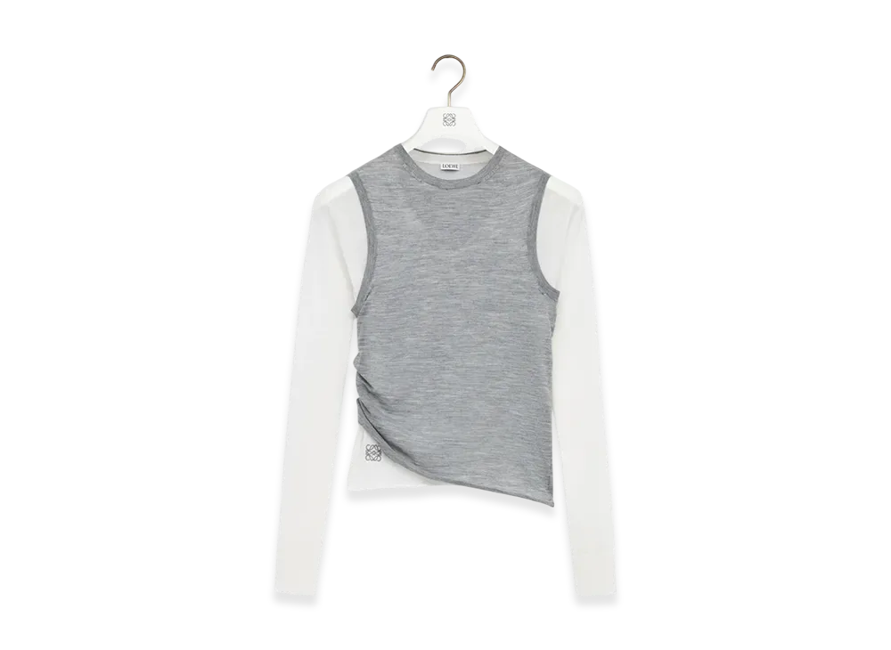 LOEWE Draped Sweater "Grey/White"