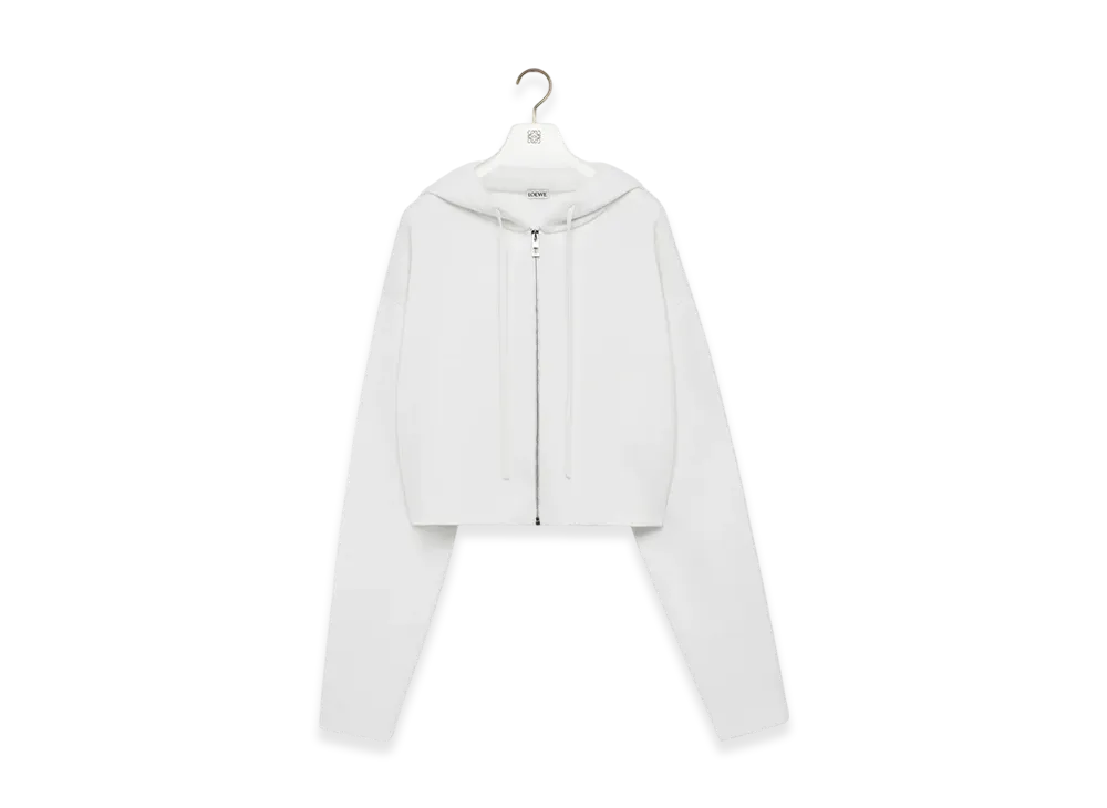 LOEWE Anagram Zip-Up Hoodie "White"