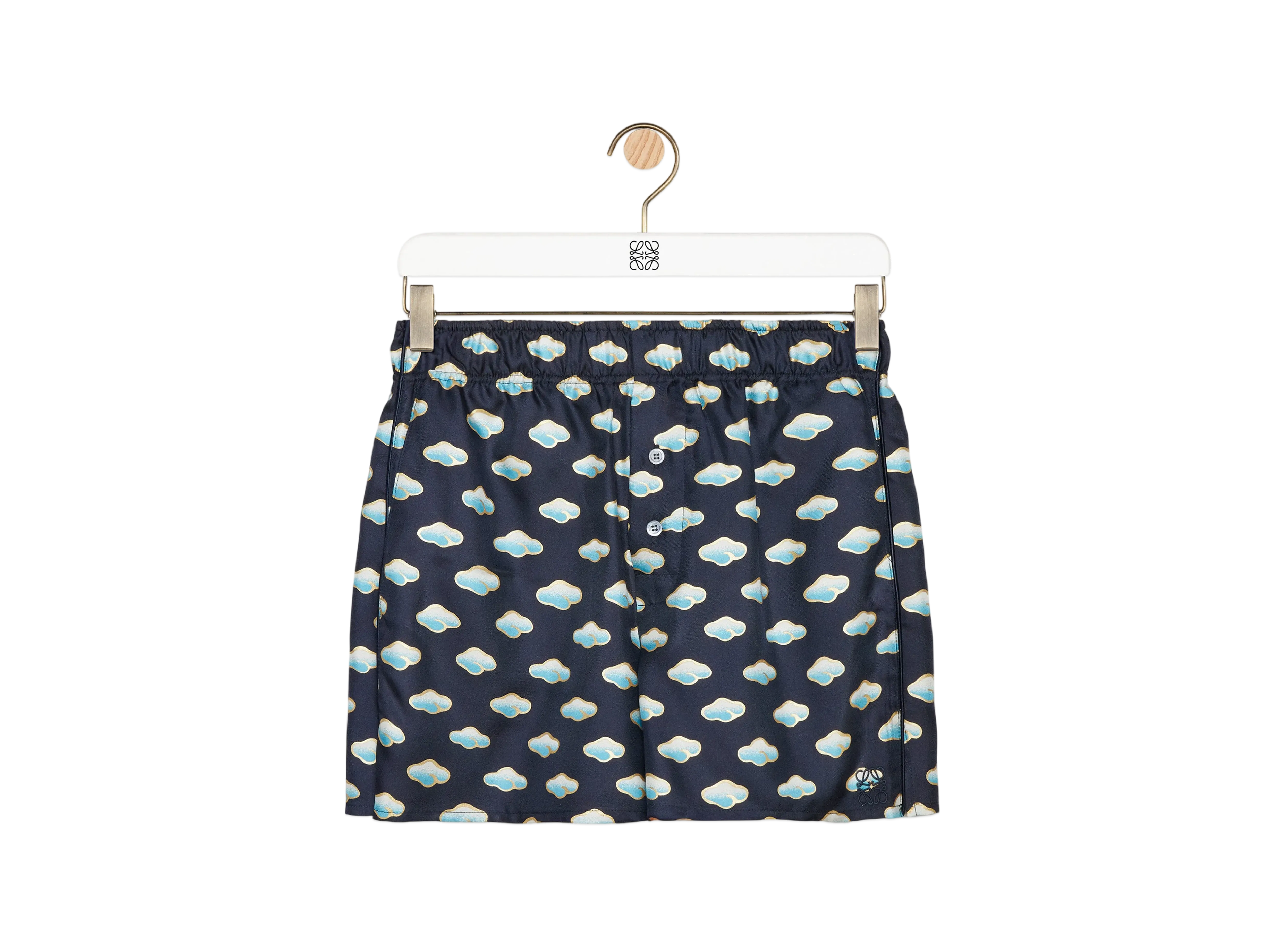 LOEWE Women's Shorts in Silk "Navy/Blue"