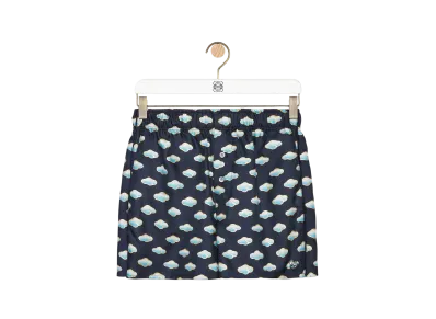 LOEWE Women's Shorts in Silk "Navy/Blue"