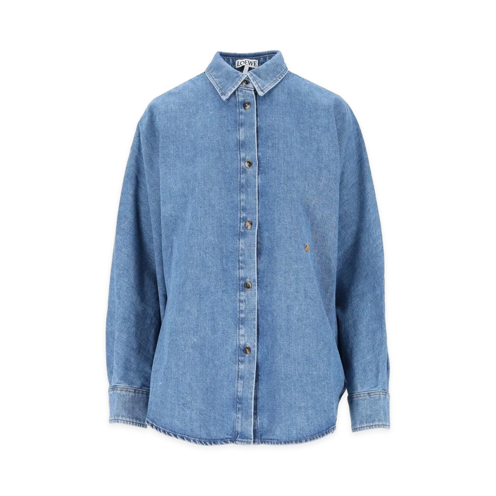 LOEWE Women's Embroidered Shirt "Blue"