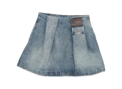 LOEWE Women's Washed Denim Mini Skirt "Blue"