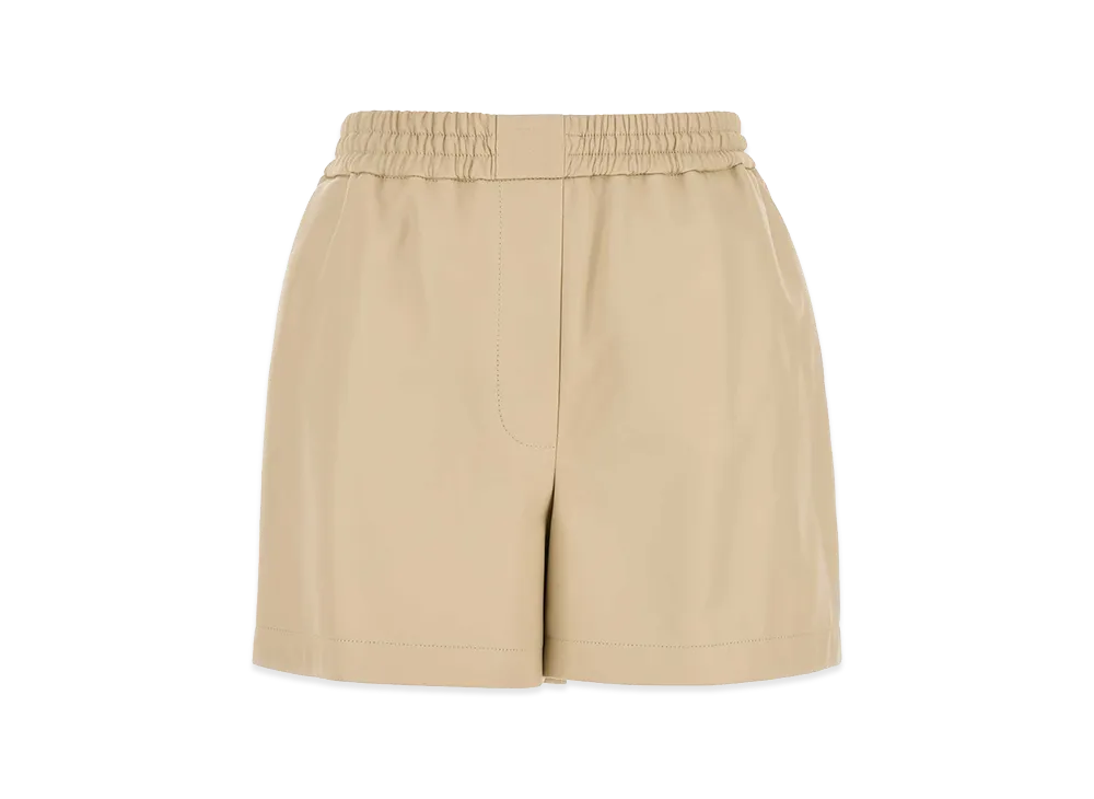 LOEWE Women's Sand Leather Shorts "Vanilla"