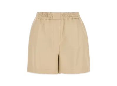 LOEWE Women's Sand Leather Shorts "Vanilla"