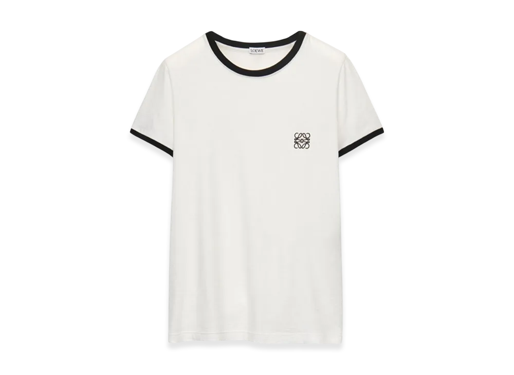 LOEWE Women's Anagram T-Shirt in Cotton "Black White"