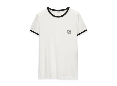 LOEWE Women's Anagram T-Shirt in Cotton "Black White"