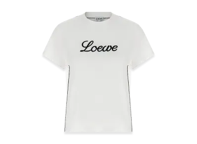 LOEWE Women's Relaxed Fit Cotton Tee "White"