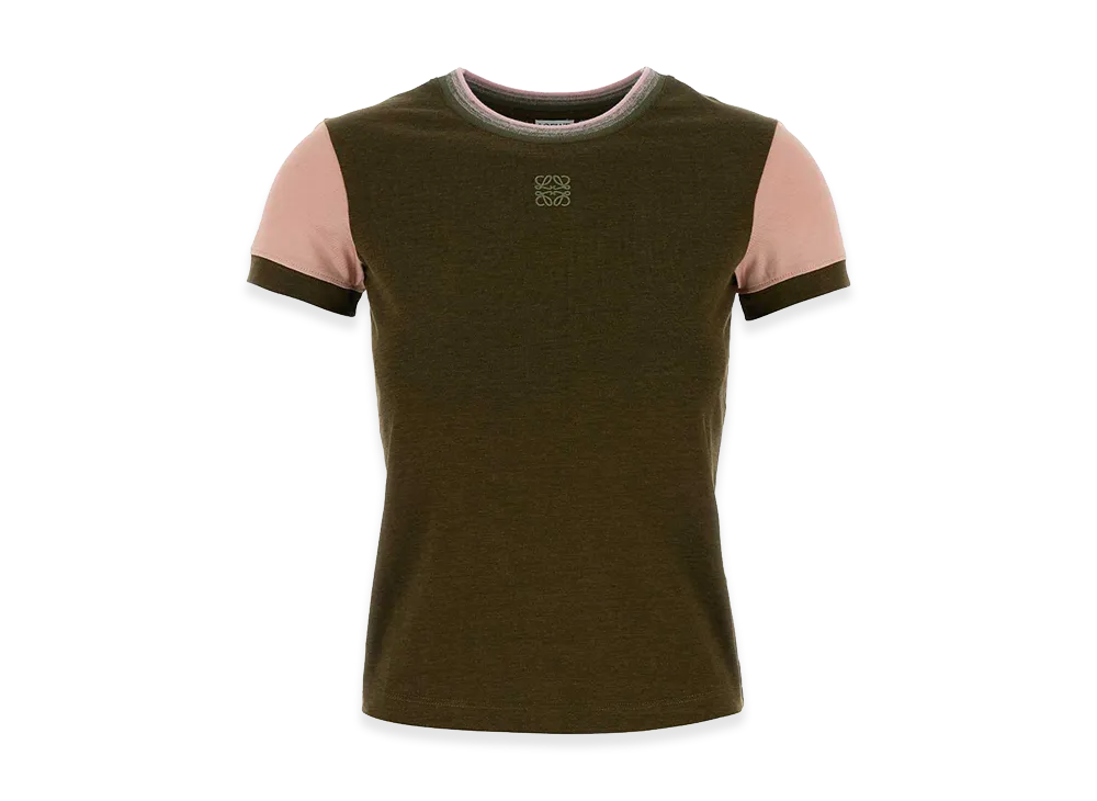 LOEWE Women's Cotton Blend Tee "Olive Green"