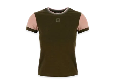 LOEWE Women's Cotton Blend Tee "Olive Green"
