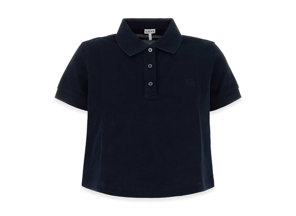 LOEWE Women's Piquet Oversize Polo Shirt "Midnight Blue"